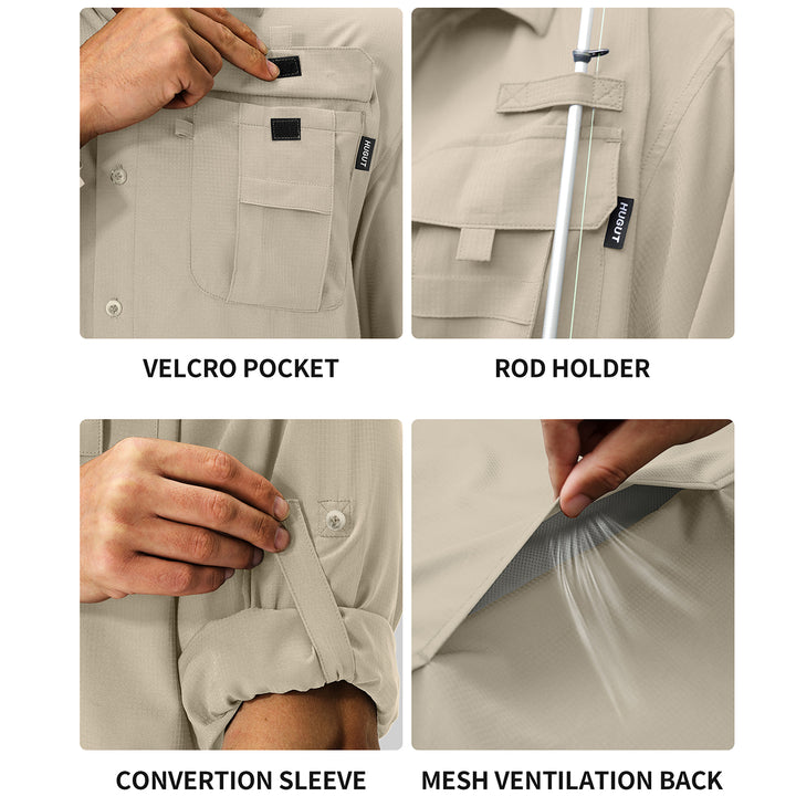 fishing shirt rod holder Men's Sun Protection Fishing Shirts – Hugut